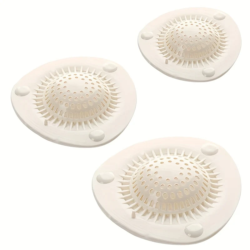 10 pcs Silicone Hair Catcher Shower Drain Cover - Effective Clog Prevention, Easy to Clean, Long-Lasting Deodorizing Filter for Kitchen and Bathroom Sinks, Bathtubs, Bathroom Essentials | Round Drain Cover | Silicone Construction